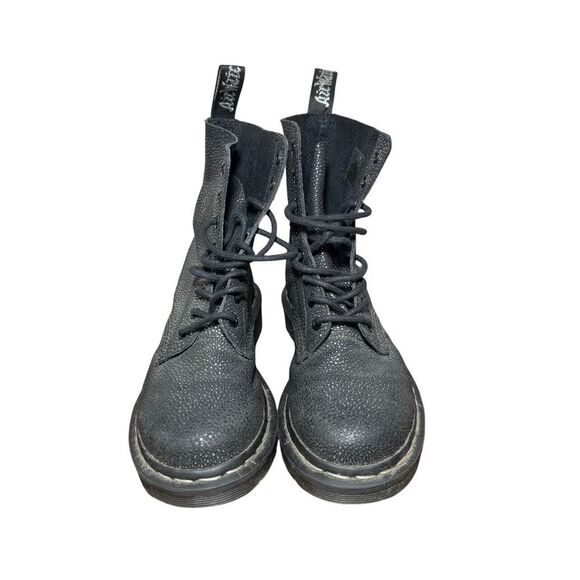 Black Textured Lace-Up Boots Dr martens size 5 L - Picture 2 of 6